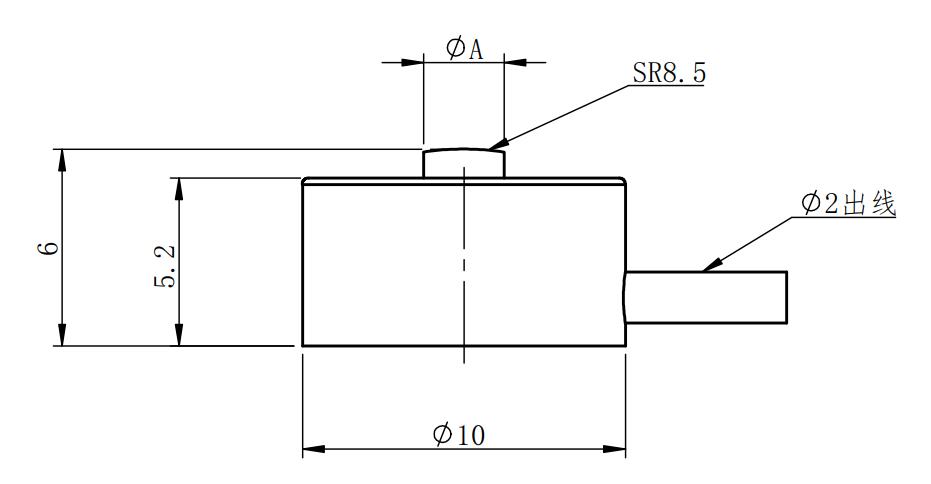 Subminiature compression load cell